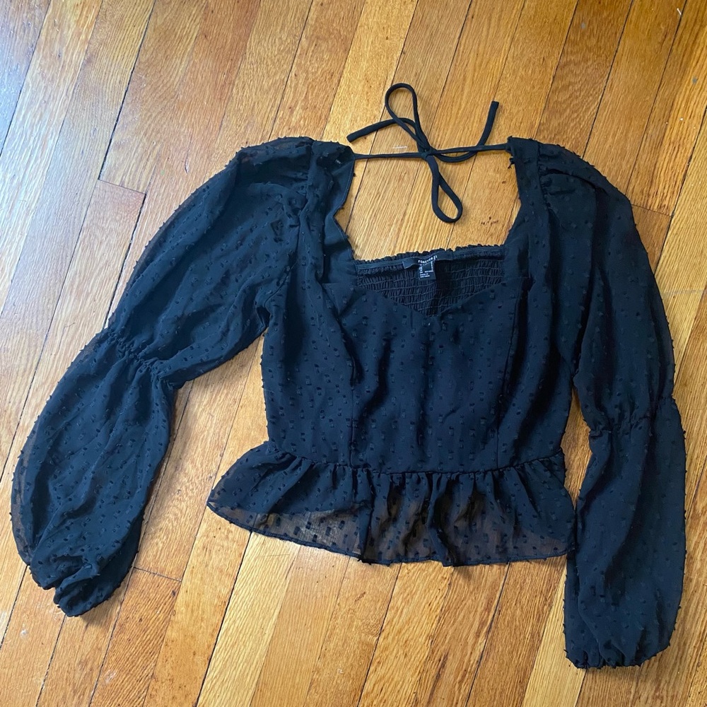 Black long sleeve blouse